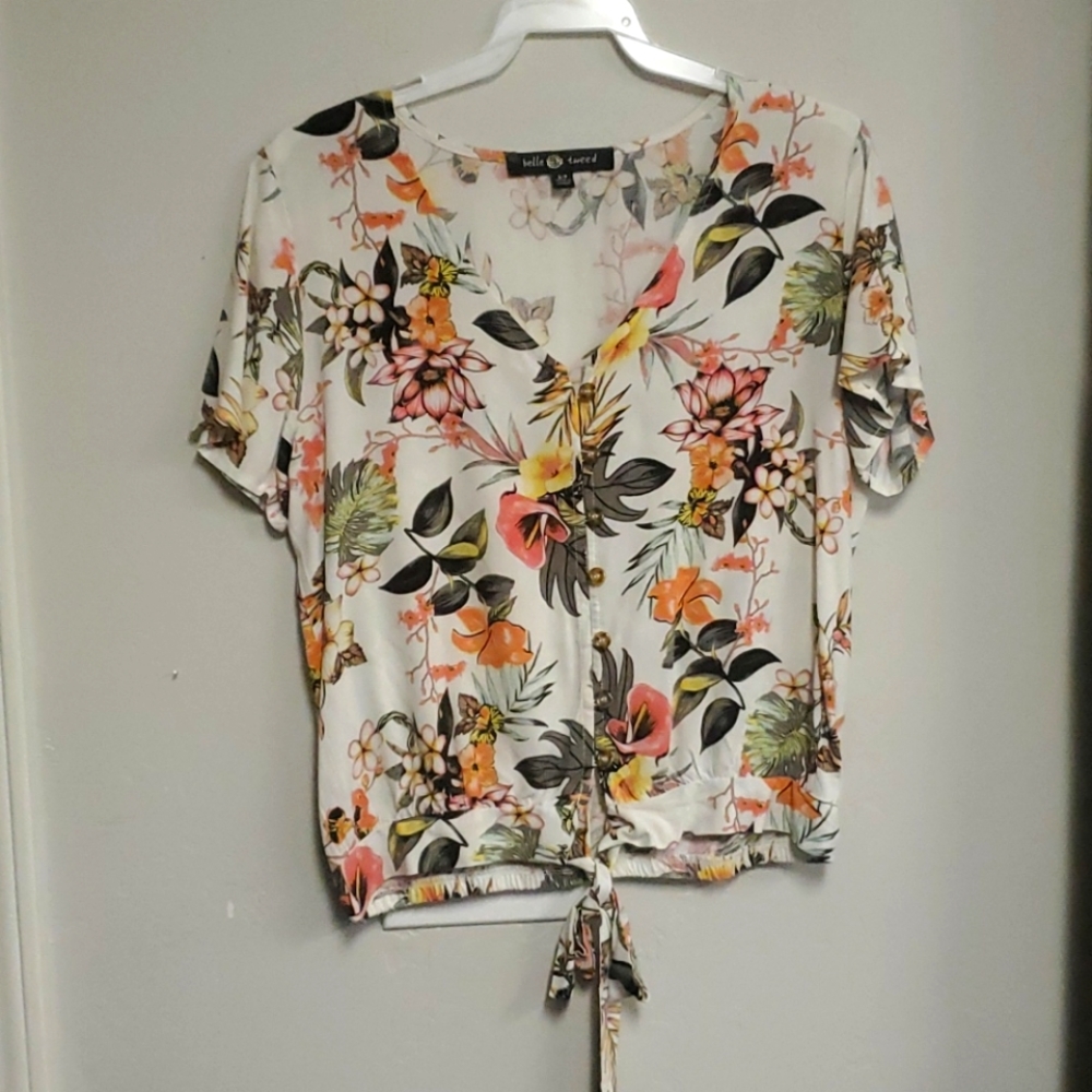 White floral blouse